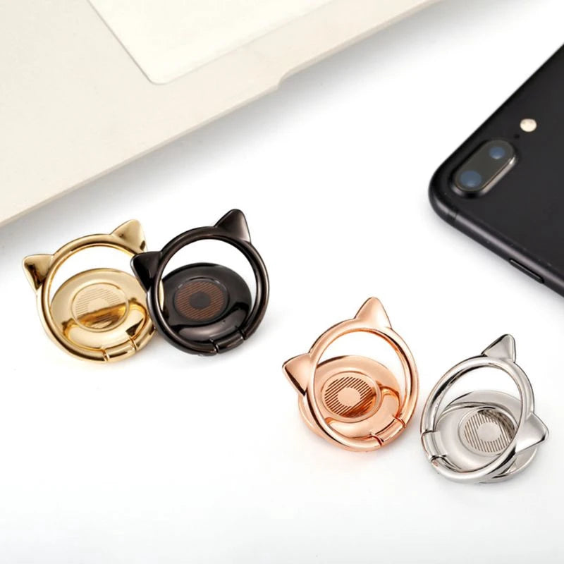 Cute Magnetic Cat Finger Ring Holder