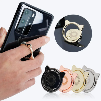 Cute Magnetic Cat Finger Ring Holder